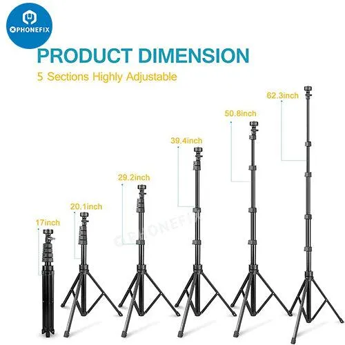 Phone Camera Tripod Stand With Wireless Remote And Head Mount