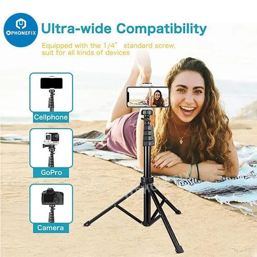 Phone Camera Tripod Stand With Wireless Remote And Head Mount