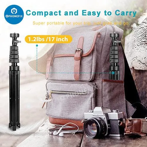 Phone Camera Tripod Stand With Wireless Remote And Head Mount