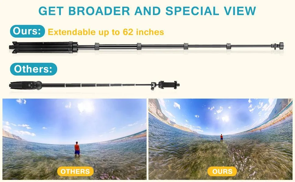 Phone Camera Tripod Stand With Wireless Remote And Head Mount