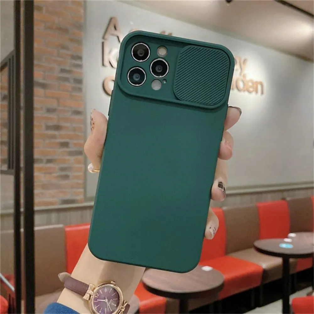 Phone Case With Lens Cover For IPhone
