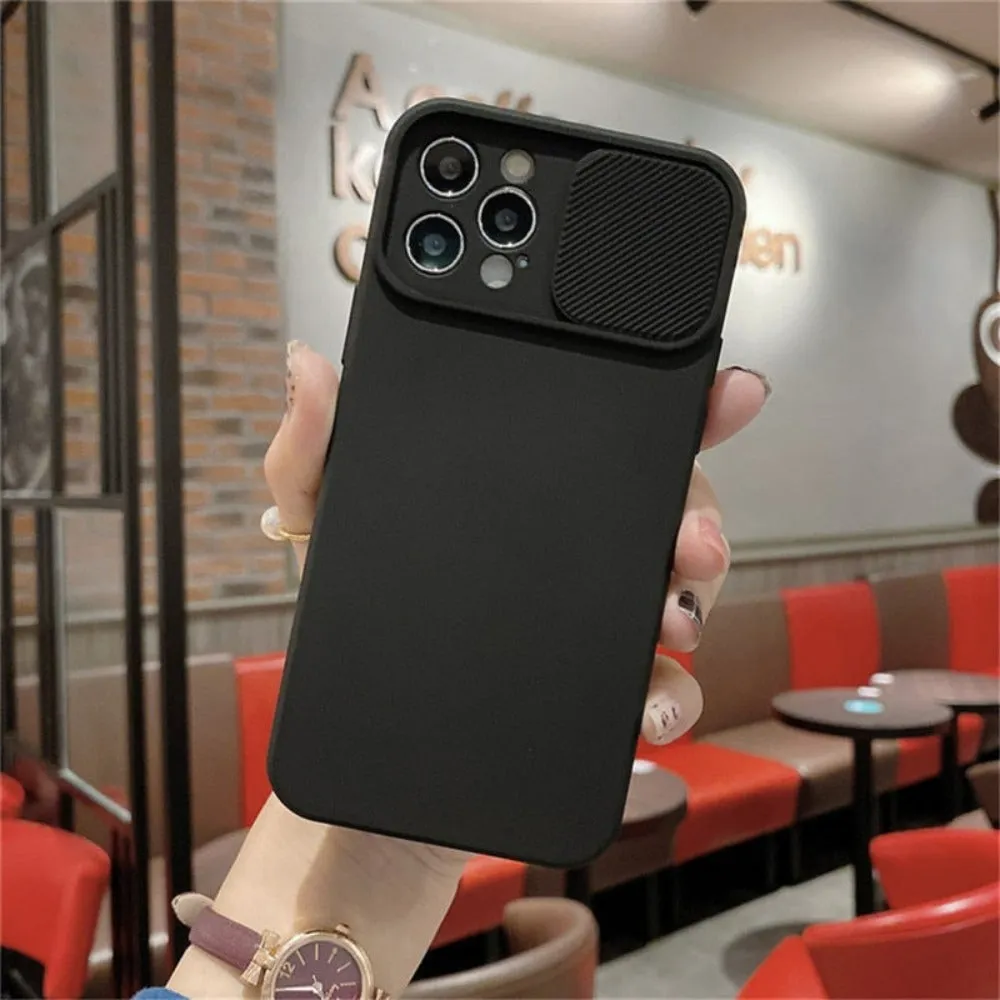 Phone Case With Lens Cover For IPhone
