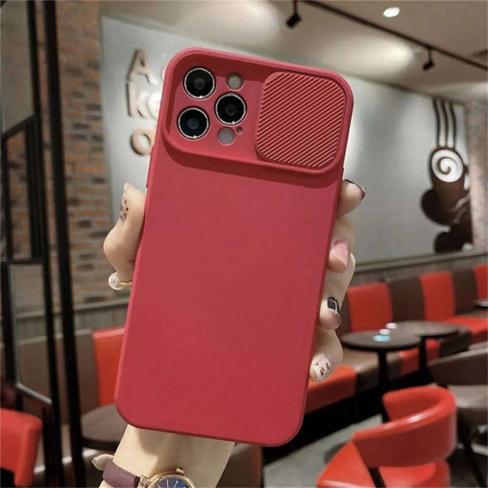 Phone Case With Lens Cover For IPhone