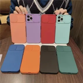 Phone Case With Lens Cover For IPhone