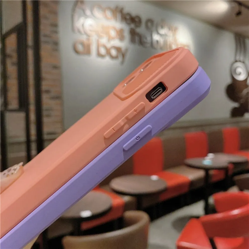 Phone Case With Lens Cover For IPhone