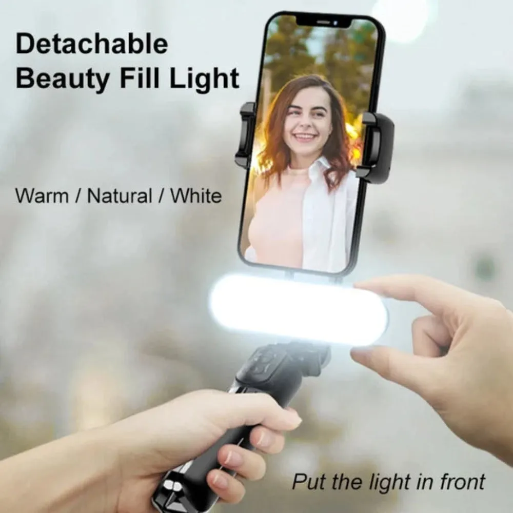 Portable Gimbal Selfie Stick with Bluetooth and Selfie Light