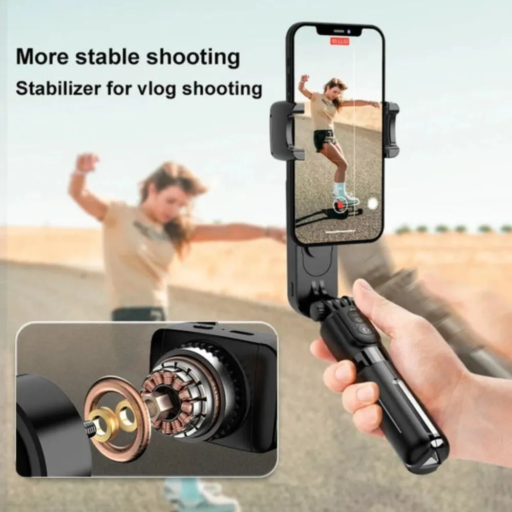 Portable Gimbal Selfie Stick with Bluetooth and Selfie Light