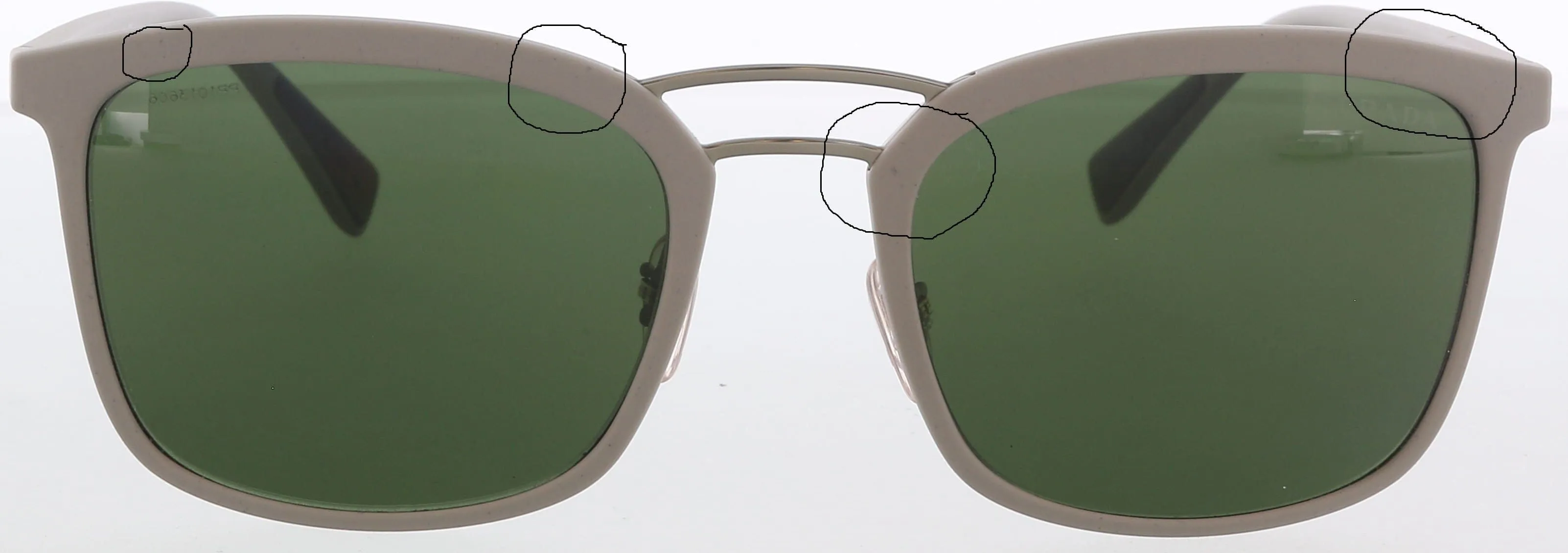 Prada PS 03SS VHH1I0 Gray Aviator Sunglasses