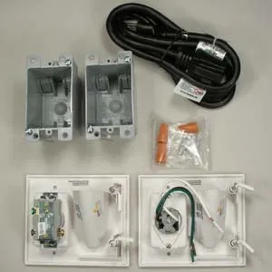 Recessed Pro-Power Kit with Straight Blade Inlet, White