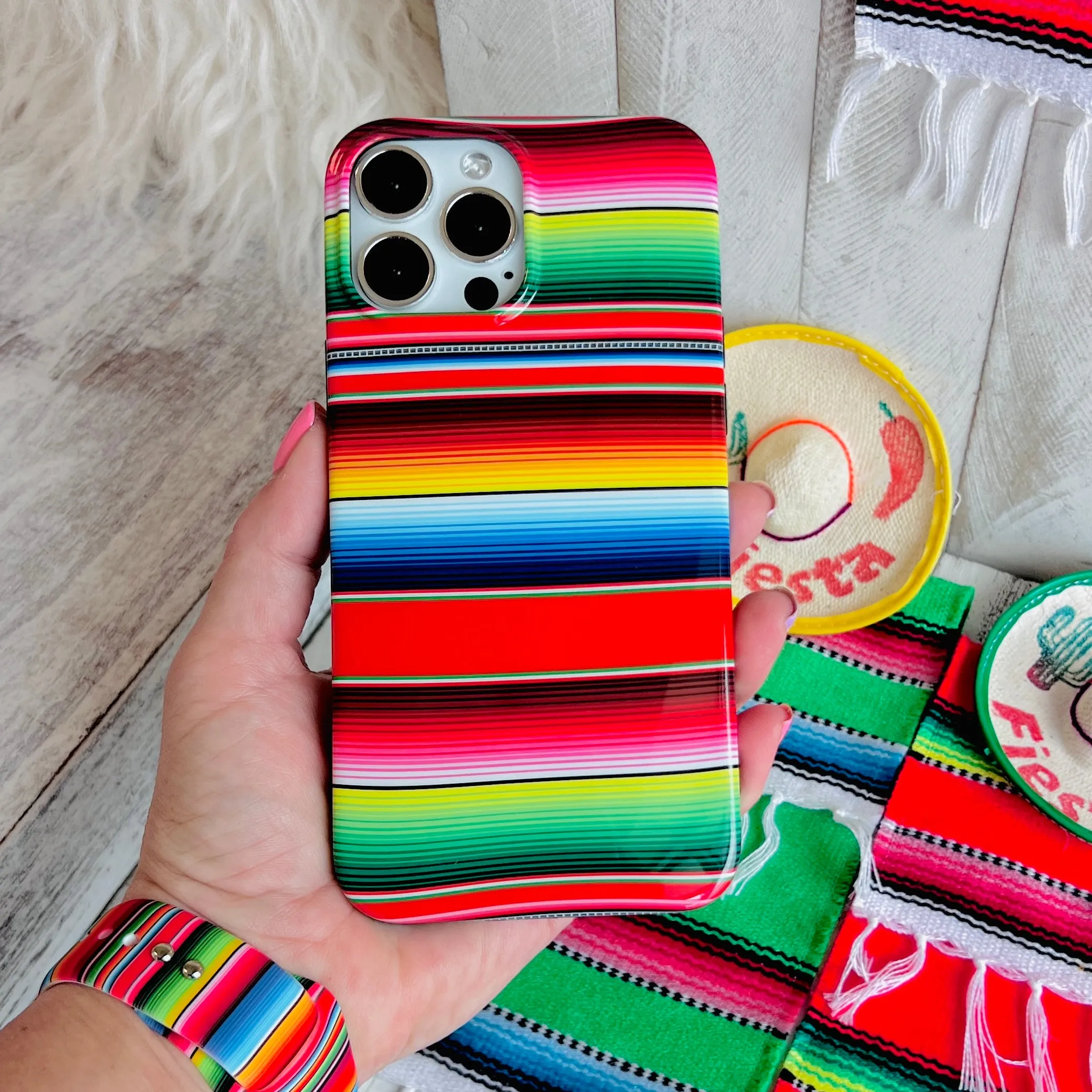 Red Sarape Blanket Phone Case For iPhone