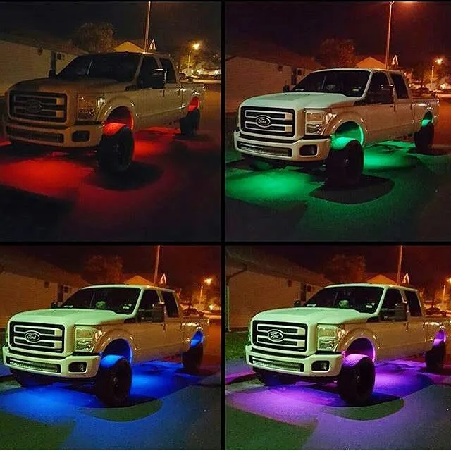 RGB LED Rock lights 8 pod kit under glow