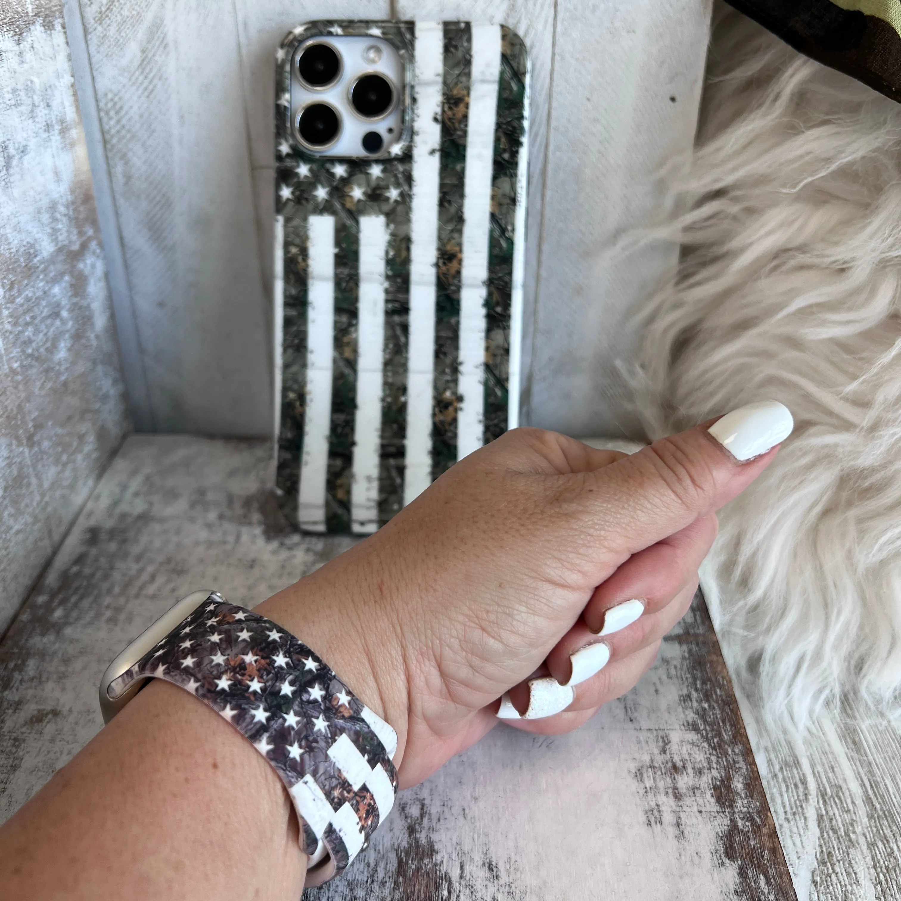 Rustic Camo Phone Flag Case For iPhone