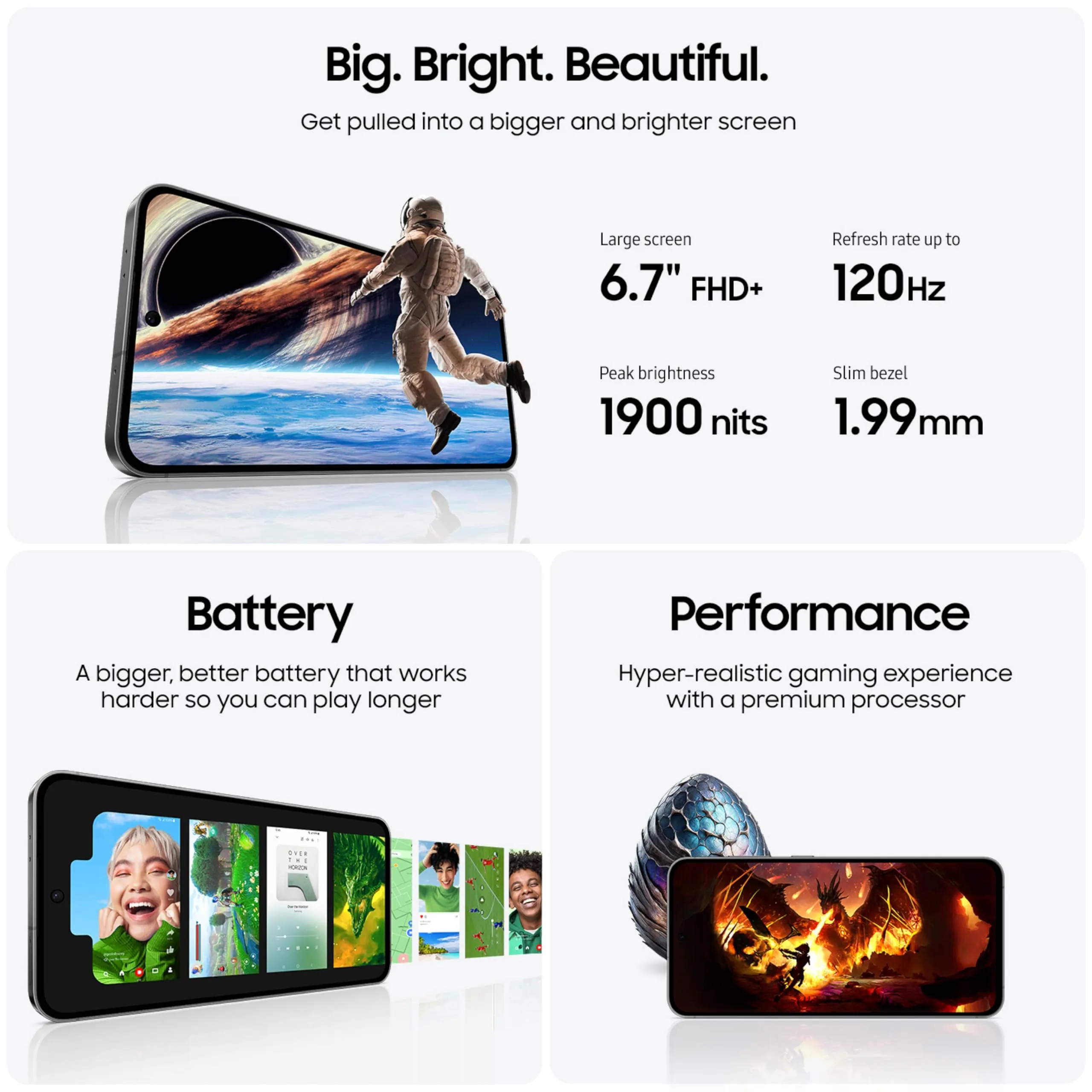 SAMSUNG Galaxy S24 FE AI Phone, 256GB Unlocked Android Smartphone, High-Res 50MP Camera, Long Battery Life, Brighter Display Screen, US Version, 2024, US 1 Yr Manufacturer Warranty, Graphite