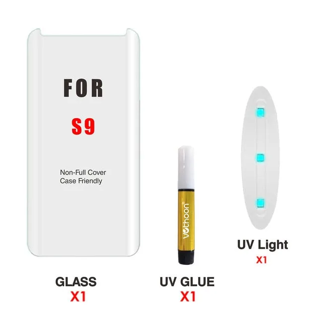 Screen Protector UV Glass For Samsung Galaxy S8 S9 Plus Note 8 9 3D Full Glue Curved edge Protective Tempered Glass
