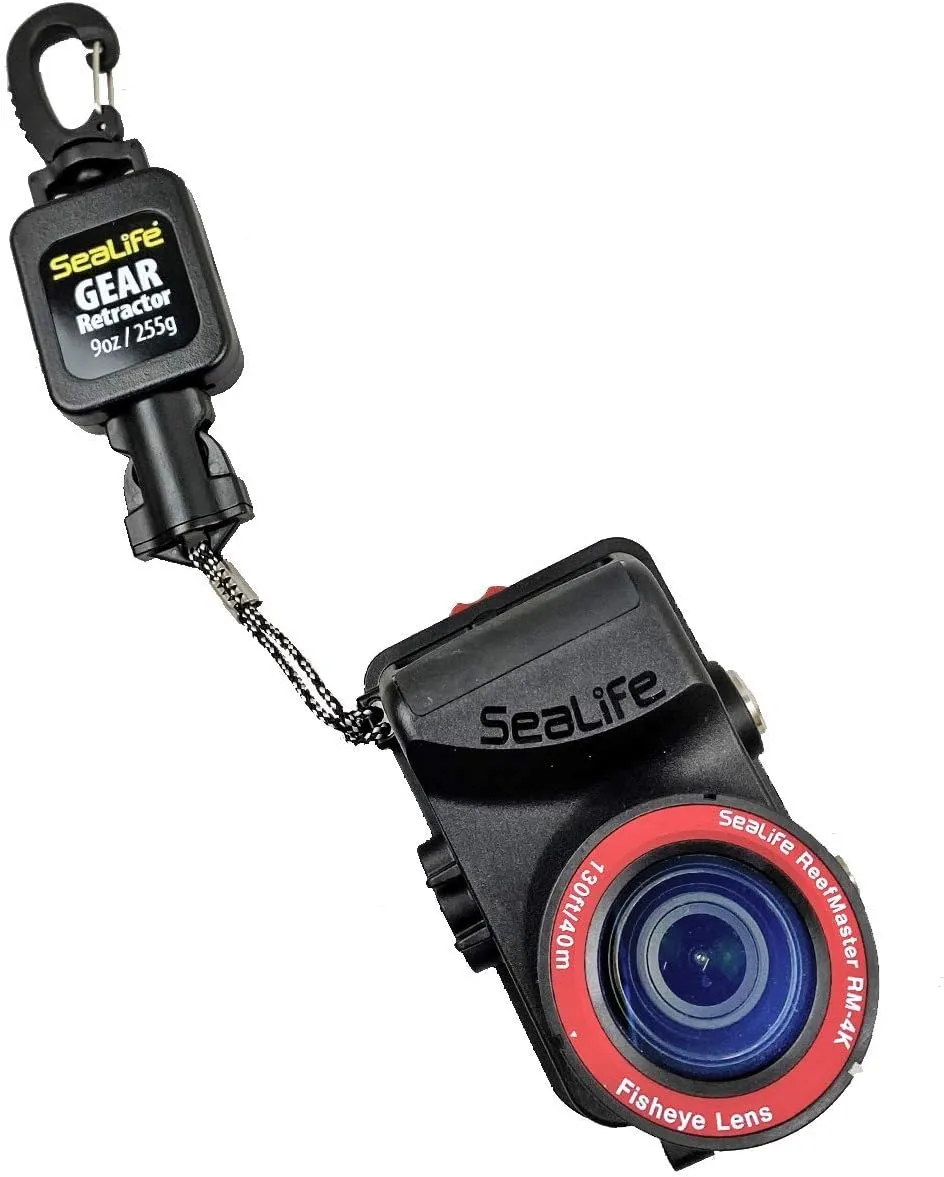 Sealife Compact Underwater Retractor 9 oz. retraction Force; 32” Maximum Length. Holds Mini Lights, Micro Series and RM-4K Cameras