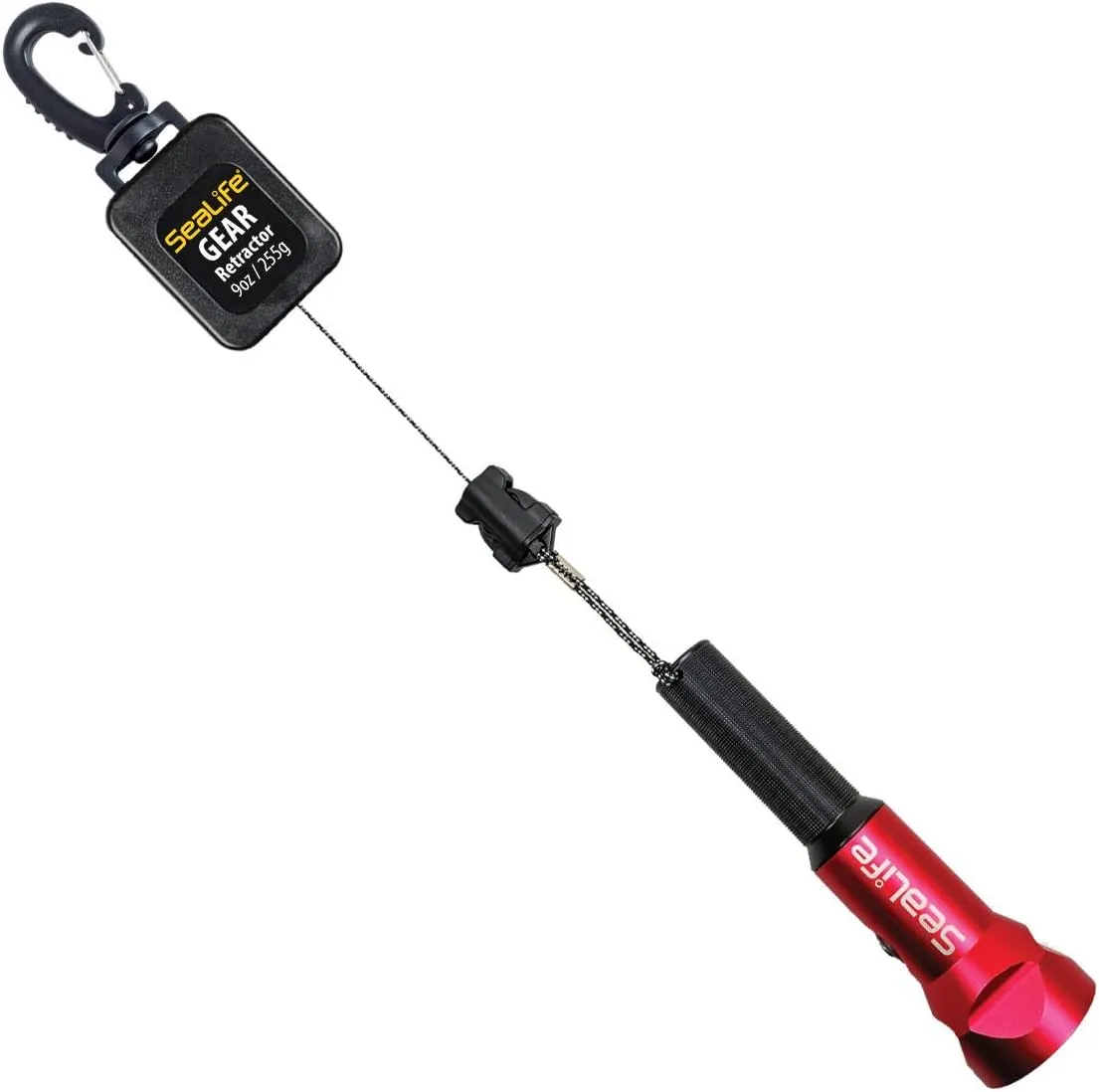 Sealife Compact Underwater Retractor 9 oz. retraction Force; 32” Maximum Length. Holds Mini Lights, Micro Series and RM-4K Cameras