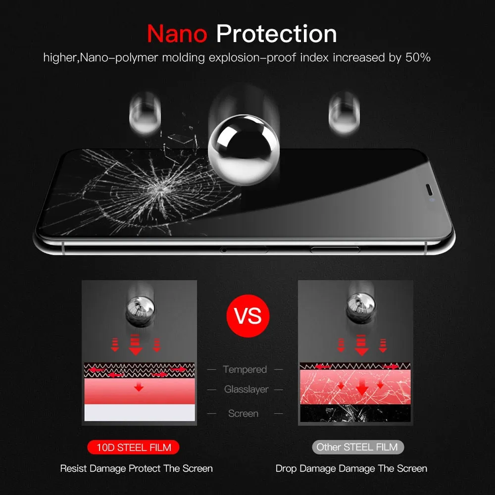 Suntaiho 10D protective glass for iPhone X XS 6 6S 7 8 plus glass screen protector for iPhone 7 6 X XR XS MAX screen protection