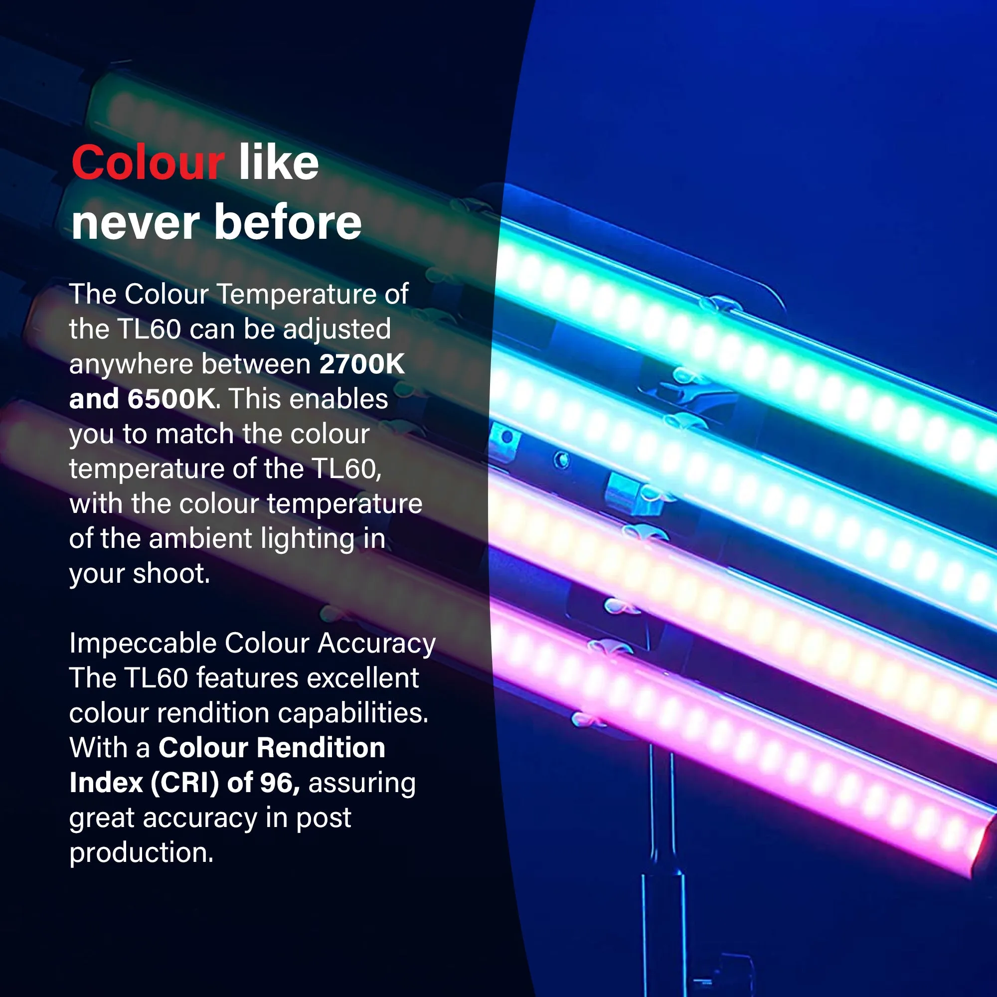 TL60 Bi-Colour Battery-Powered RGB LED Tube Light