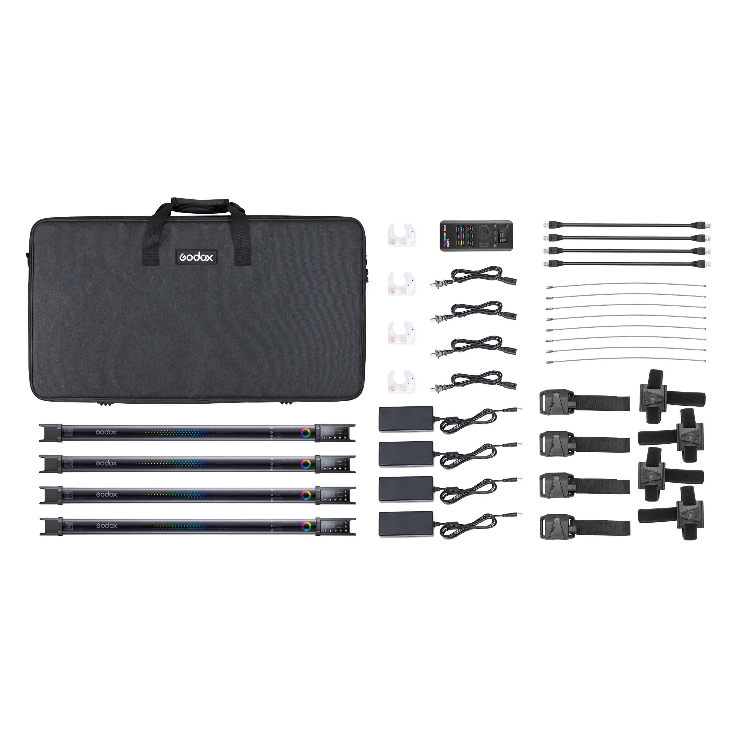 TL60-K4 Portable Bi-Colour RGB Pixel LED Tube Light Quad Kit