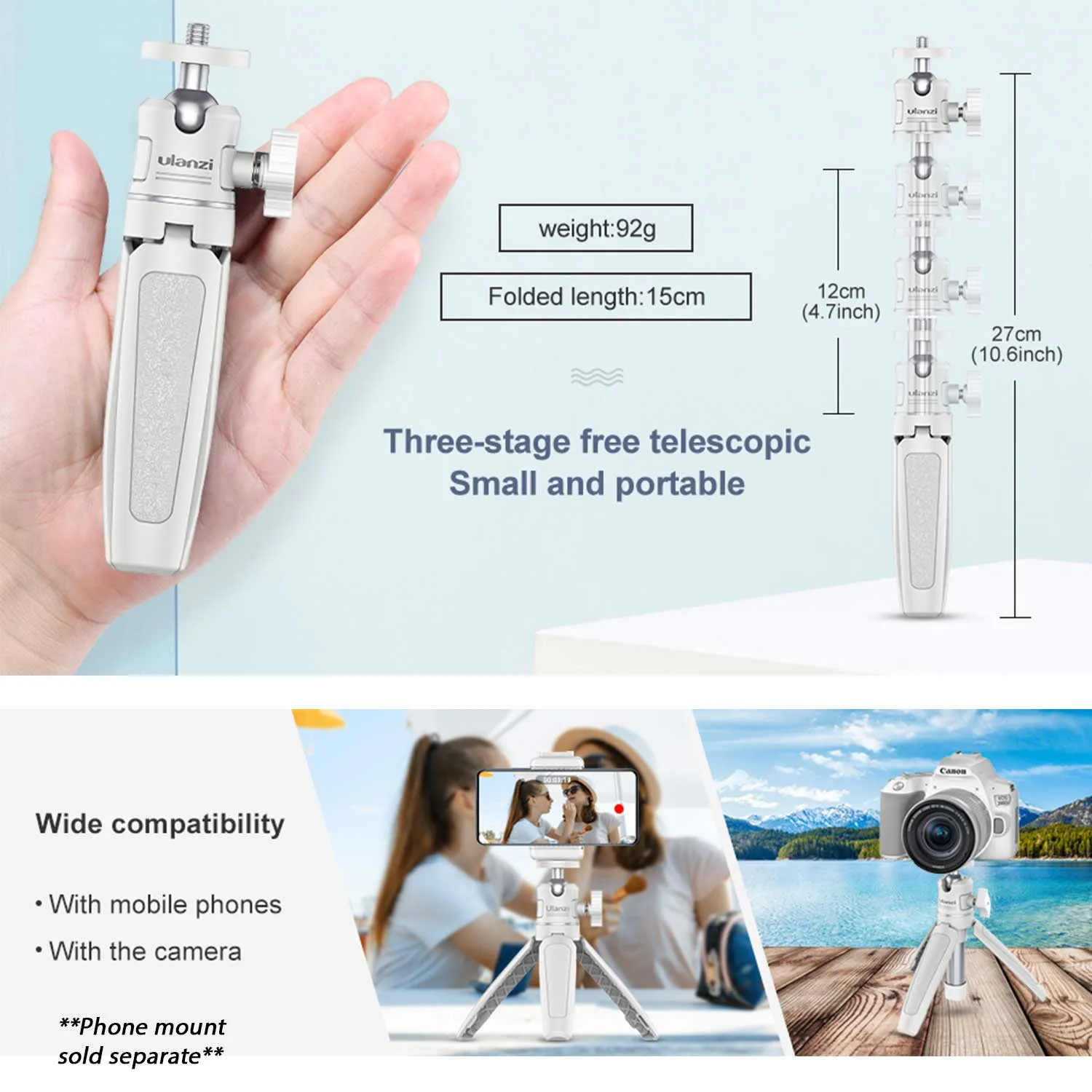 Ulanzi MT-08 Mini Desktop Tripod (White)