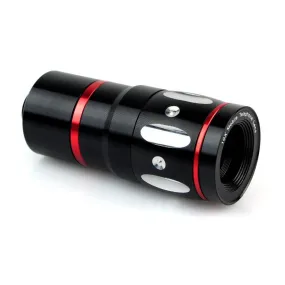 Universal 4-in-1 Smartphone Lens Kit - Fisheye Lens, Macro Lens, X10 Telescopic Lens, Wide Angle Lens (Black)
