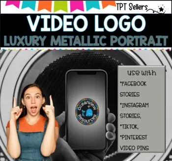VIDEO LOGO -VERTICAL  9 x 16 for Social Media and Pinterest ILuxury Metallic