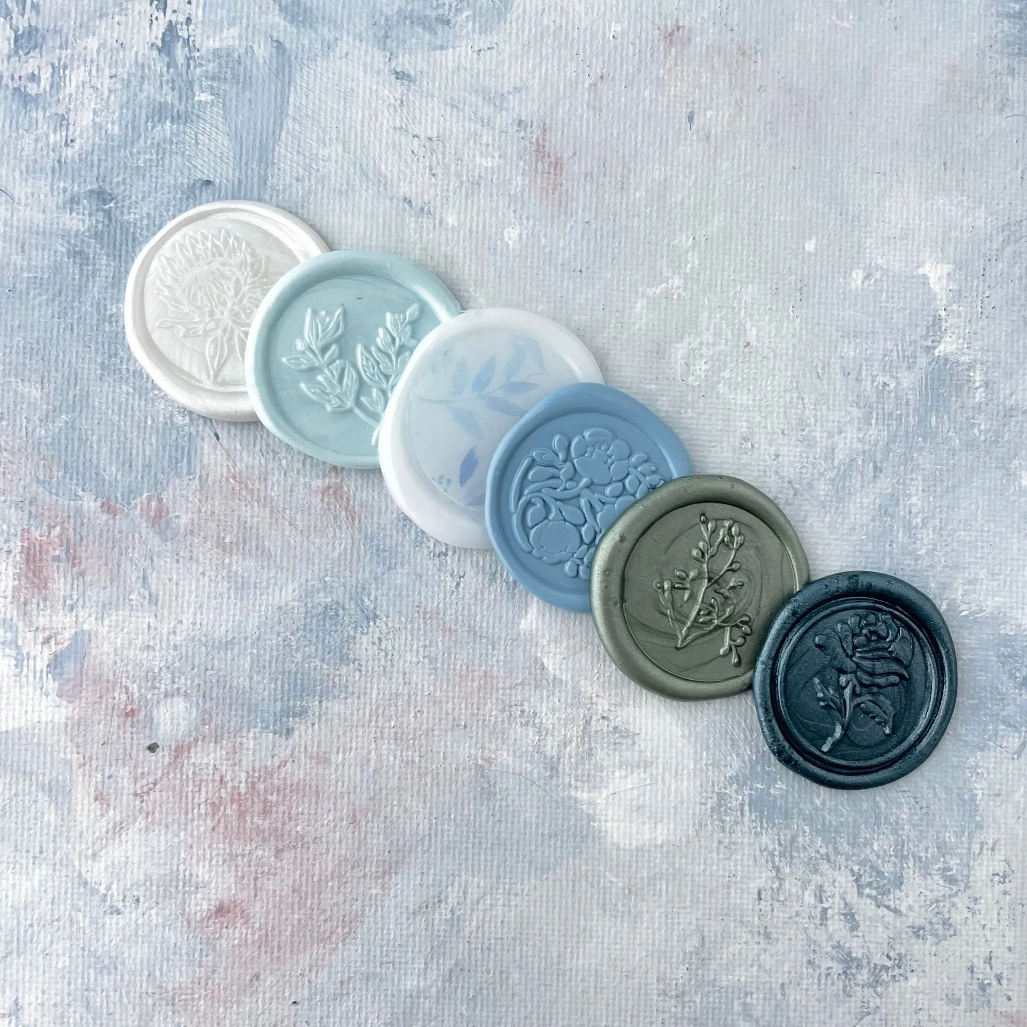 Wax Seal & fake Postage Flat Lay Kit in Shades of Blue