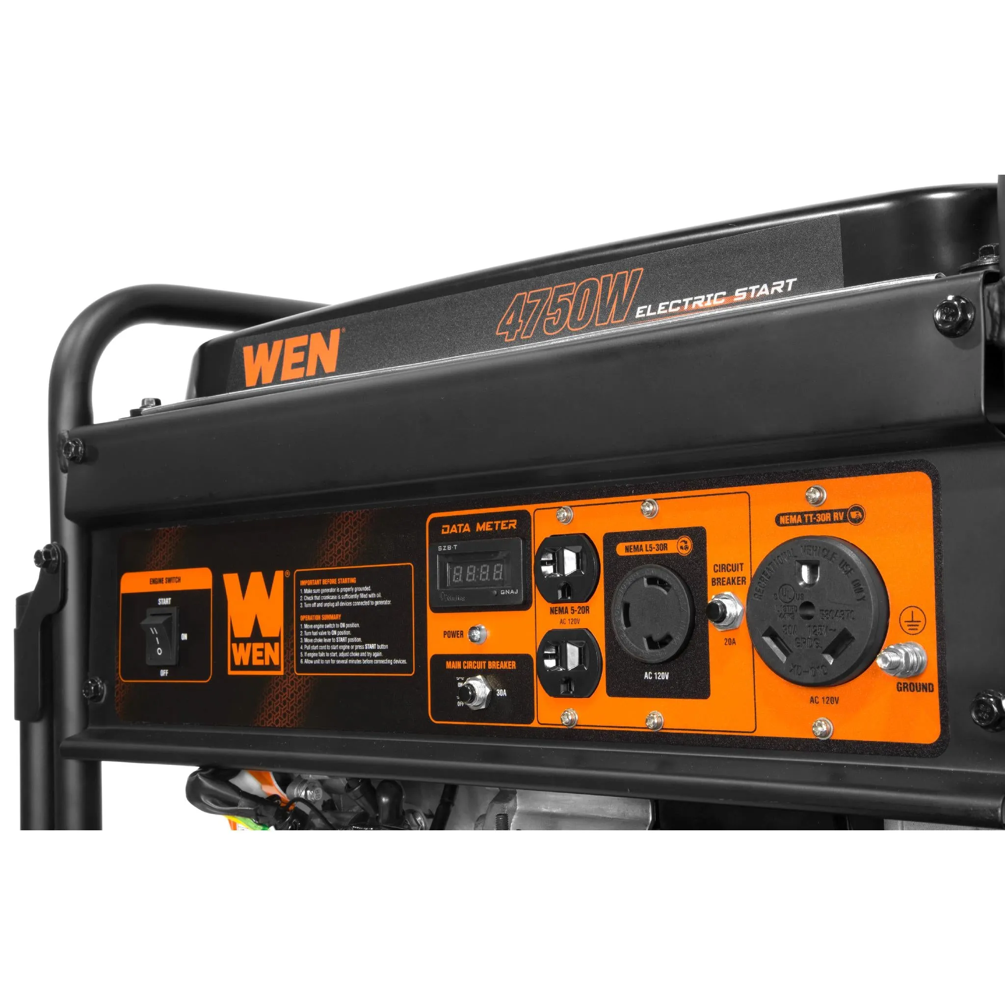 WEN 56475 4750W Electric Start Generator