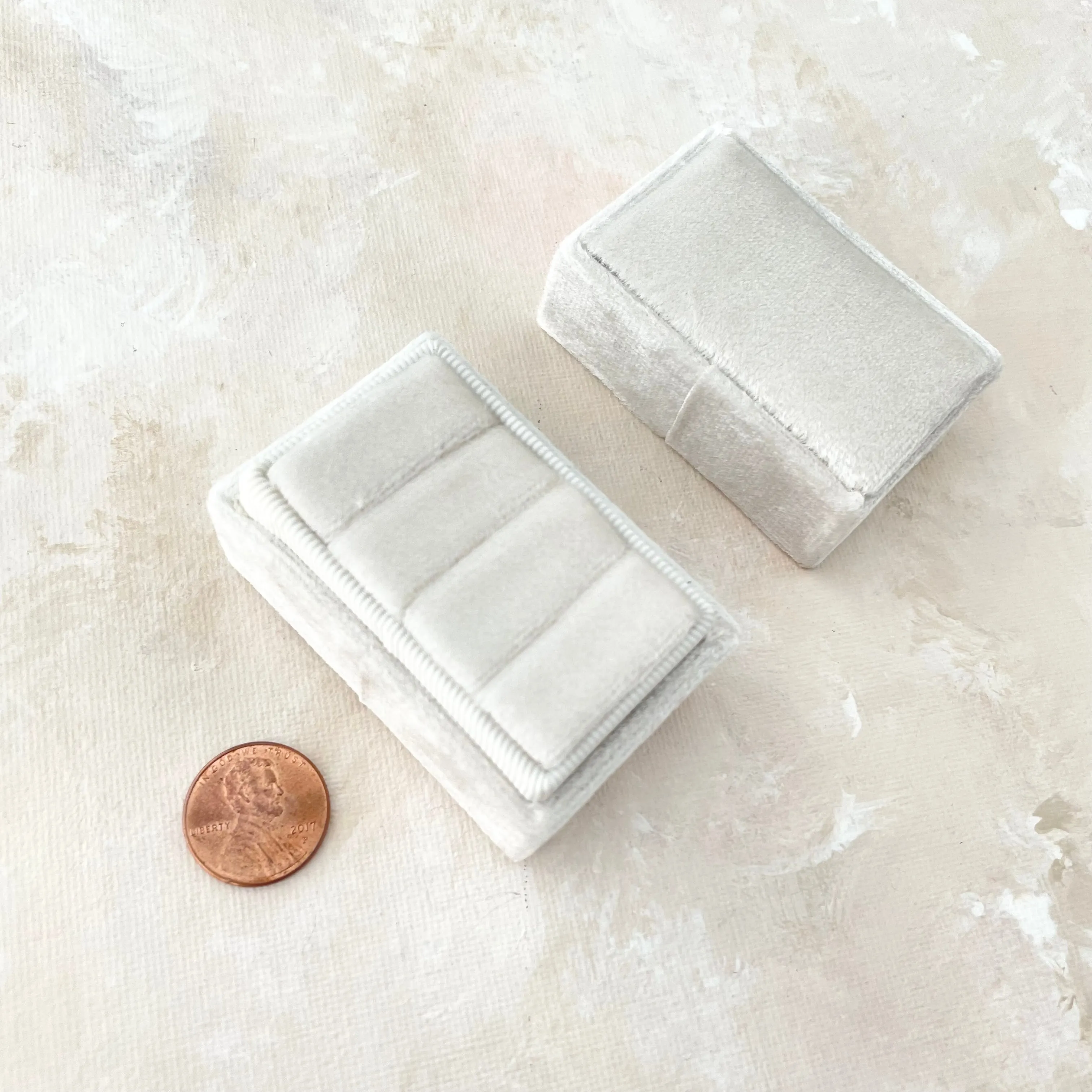 White Triple Slot Ring Box