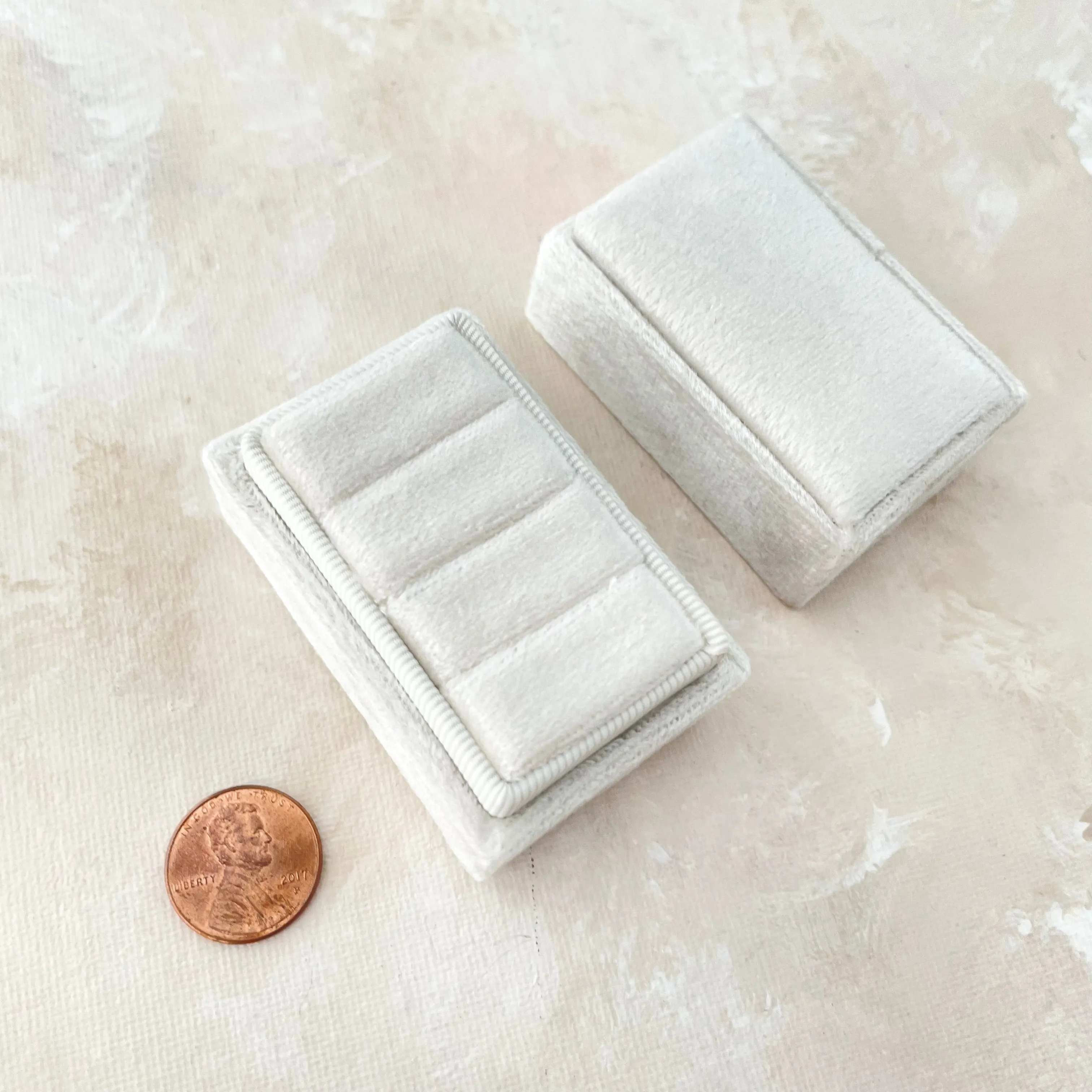 White Triple Slot Ring Box