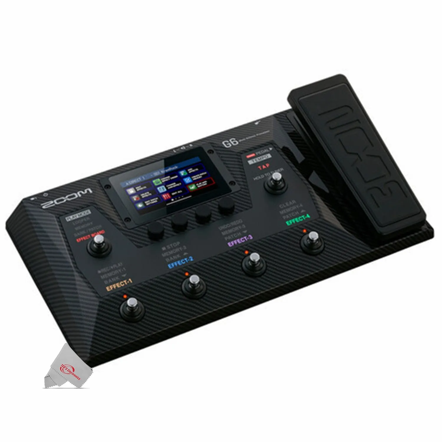 Zoom Multi-Effects Processor Pedal for Guitarists with Pig Hog Instrument Cables